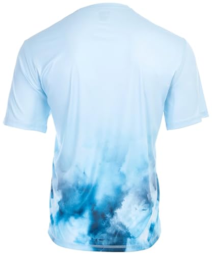 Reel Legends Mens Reel Tec Fishing Short Sleeve Shirt X-Large Blue Lightweight Breathable Fishing Shirt for Men Large Fi