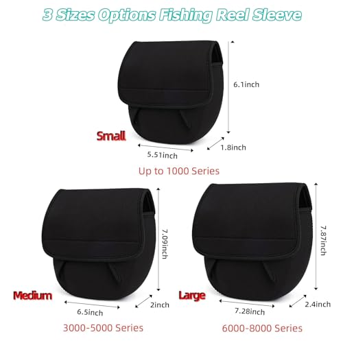 Neoprene Waterproof & Shockproof Fishing Reel Cover Fits 500-8000 Series Spinning Reels
| Breathable Right/Left Hand Un