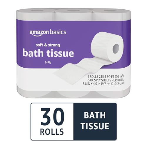 Amazon Basics Soft and Strong 2-Ply Toilet Paper for Strong and Comfortable Bathing, Suitable for Daily Use, Eco-Friend