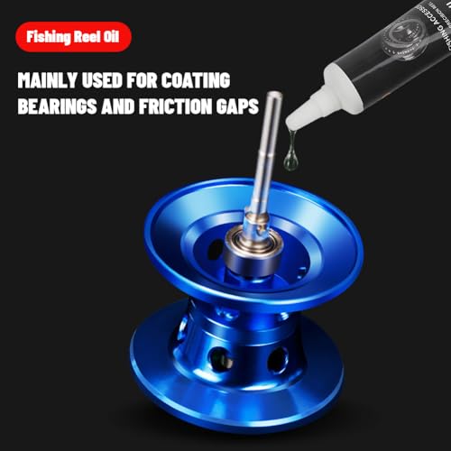 Fishing Reel Lubrication Kit Maintenance Oil & Grease Set Suitable for Spinning and Low-Profile Reels - Black Color
Fish