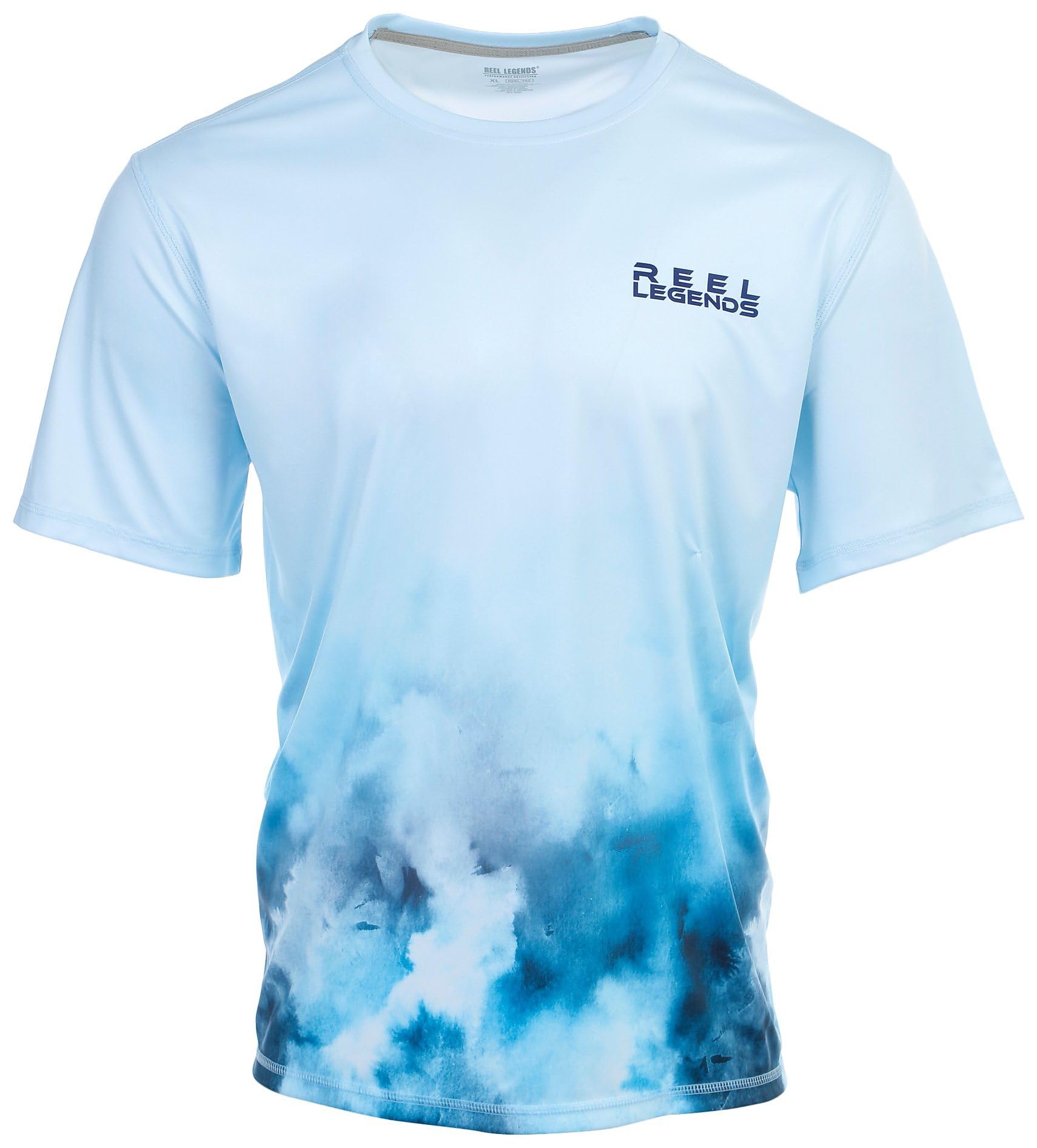 Reel Legends Mens Reel Tec Fishing Short Sleeve Shirt X-Large Blue Lightweight Breathable Fishing Shirt for Men Large Fi