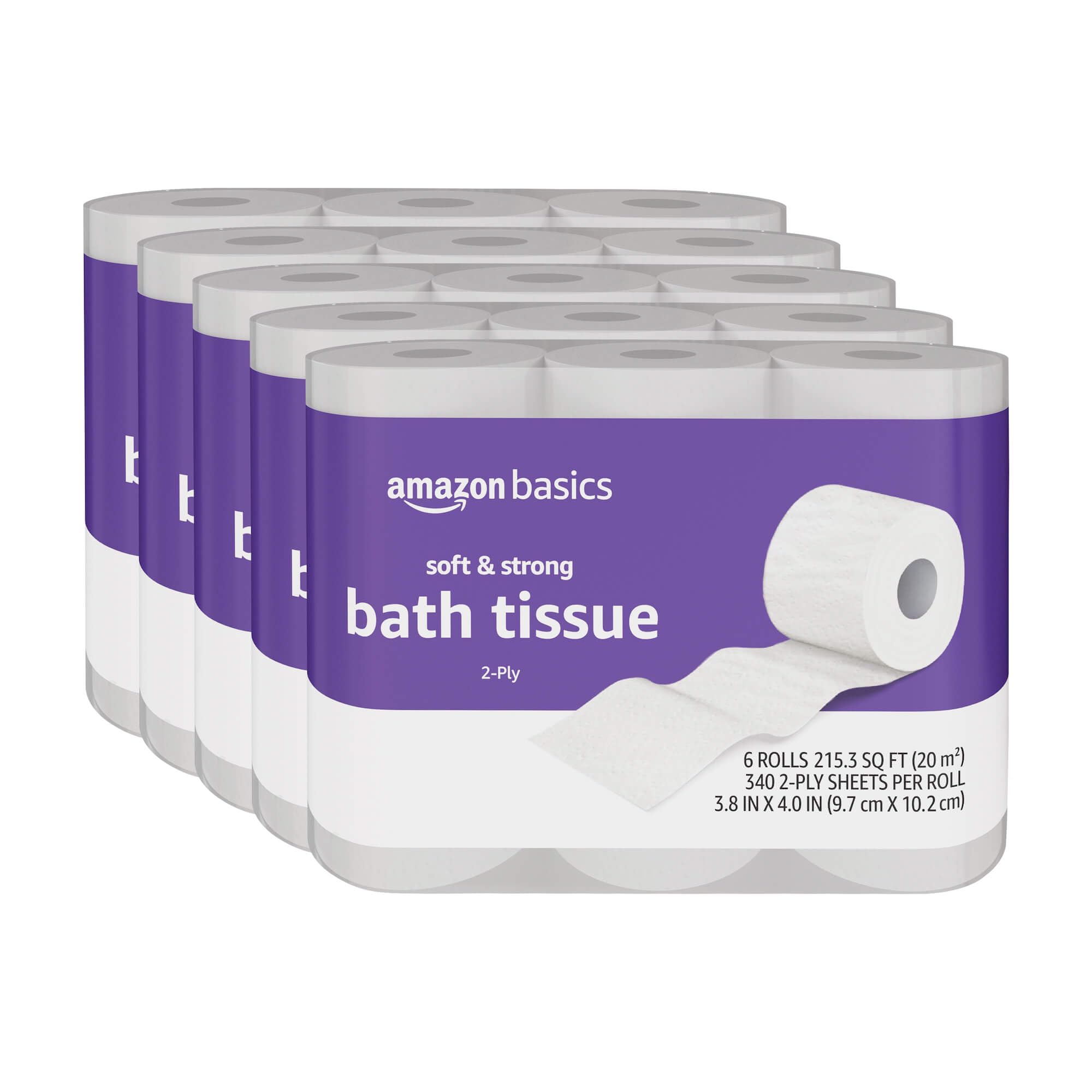 Amazon Basics Soft and Strong 2-Ply Toilet Paper for Strong and Comfortable Bathing, Suitable for Daily Use, Eco-Friend