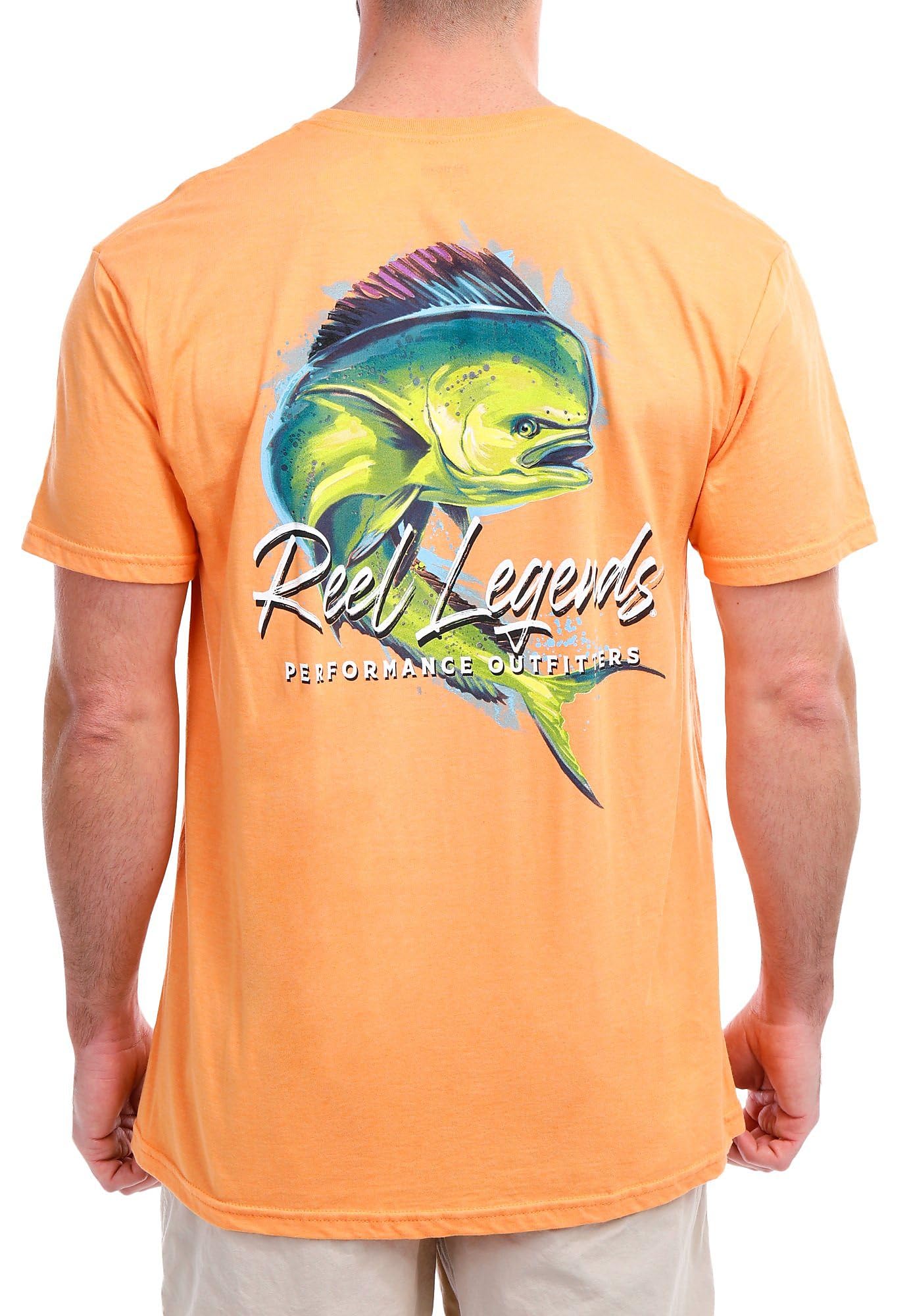 Reel Legends Men's Painted Mahi Graphic Tee + Size + Color + Breathable Cotton + Casual Outfit + Summer Essentials + Ven