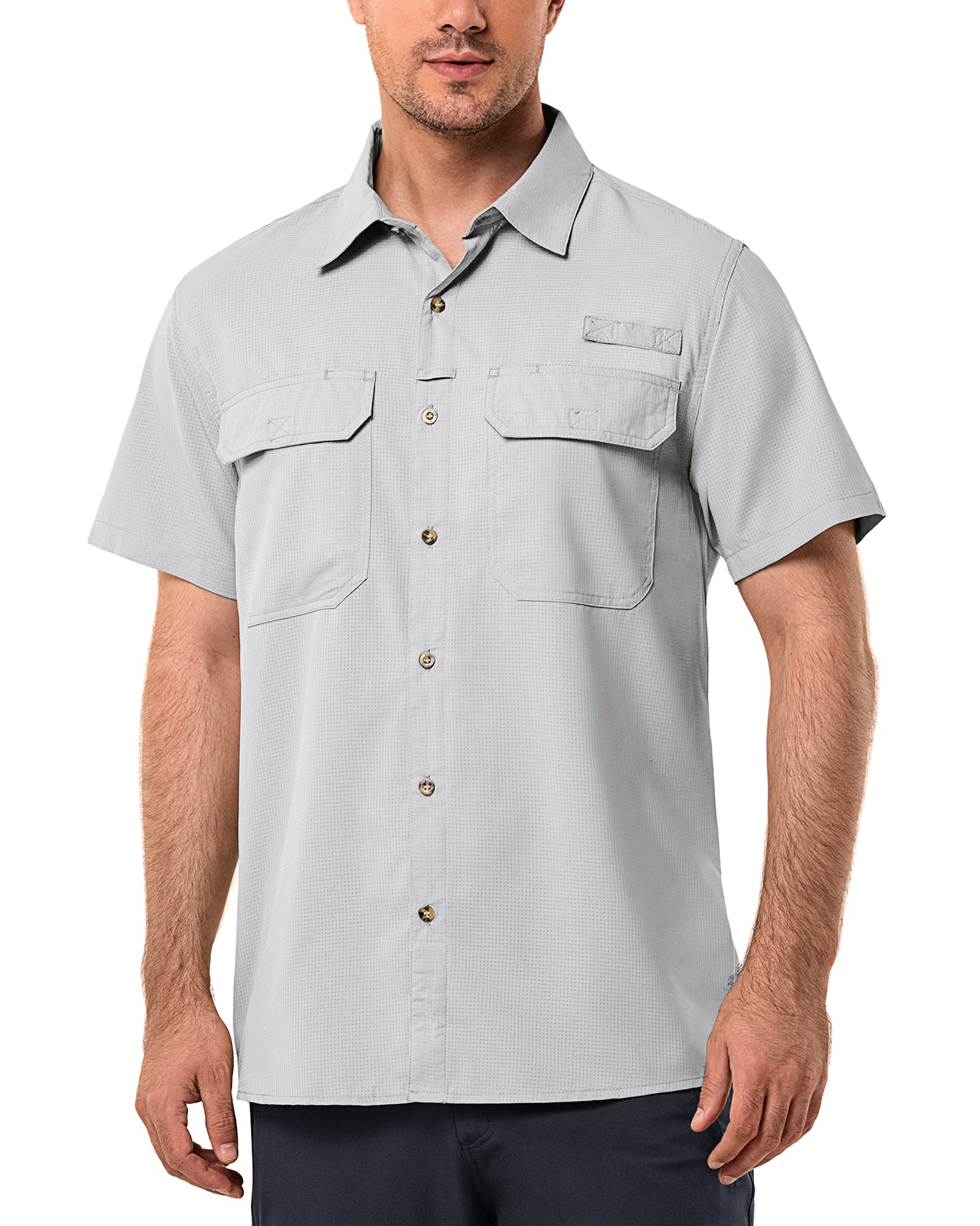 33,000ft Men's UPF 50+ UV Quick Dry Cooling Hiking Shirt for Travel and FishingSun Protection